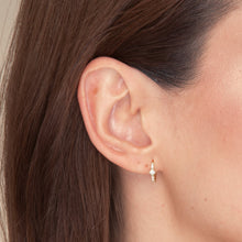 Square Zirconia Huggie Earrings