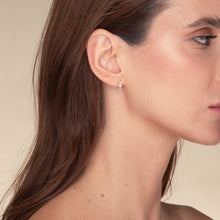 Square Zirconia Huggie Earrings