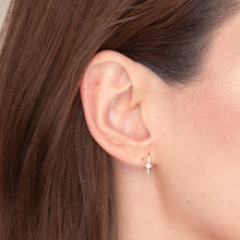 Square Zirconia Huggie Earrings