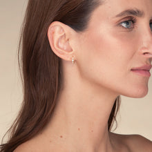 Square Zirconia Huggie Earrings