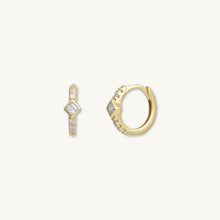 Square Zirconia Huggie Earrings
