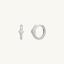 Square Zirconia Huggie Earrings