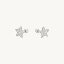 Star Sapphire Barbell Stud Cartilage Earrings