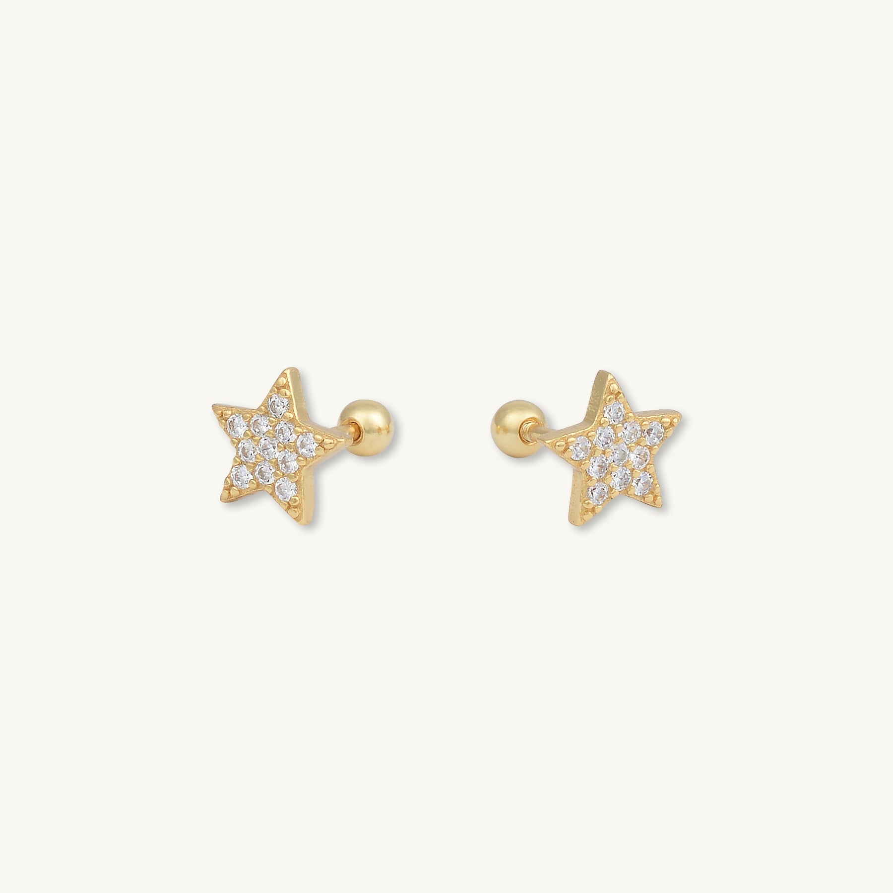 Star Sapphire Barbell Stud Cartilage Earrings