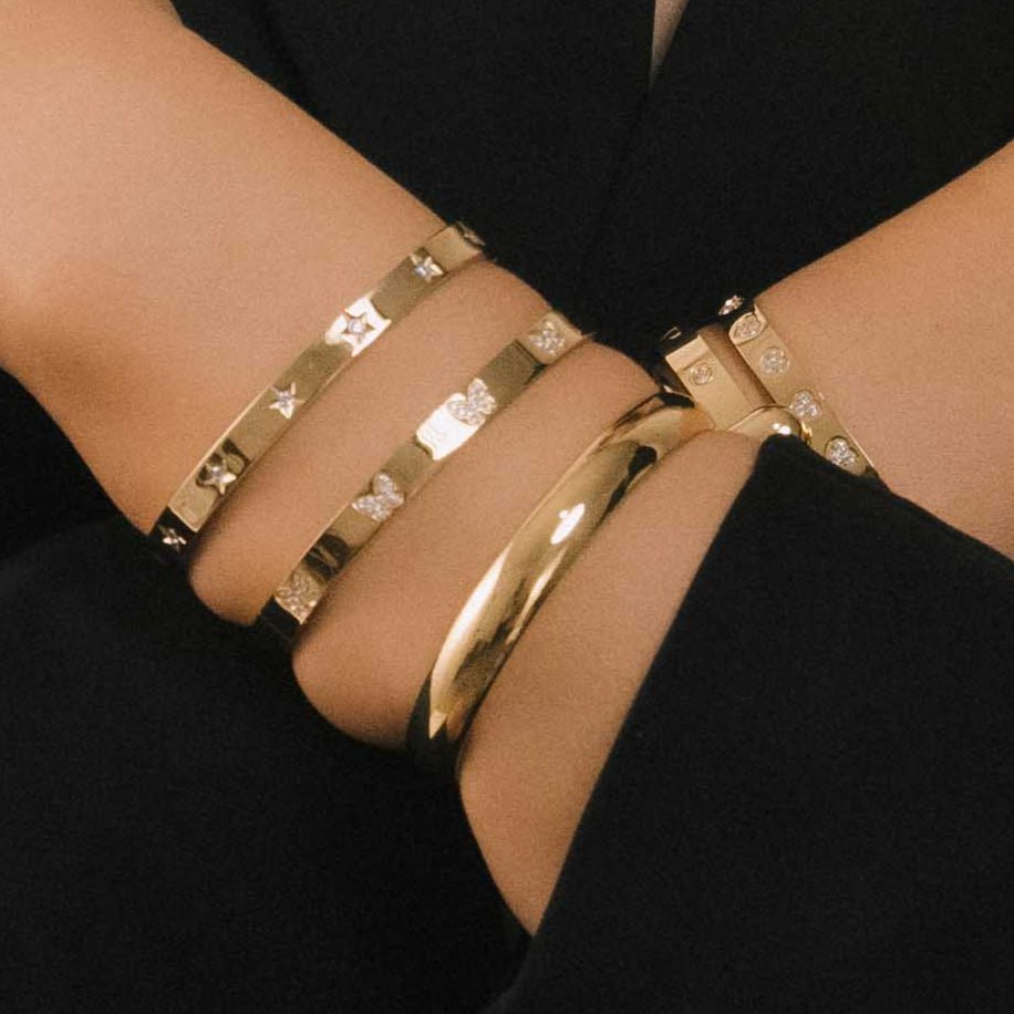 Star Sapphire Hinged Bangle Bracelet