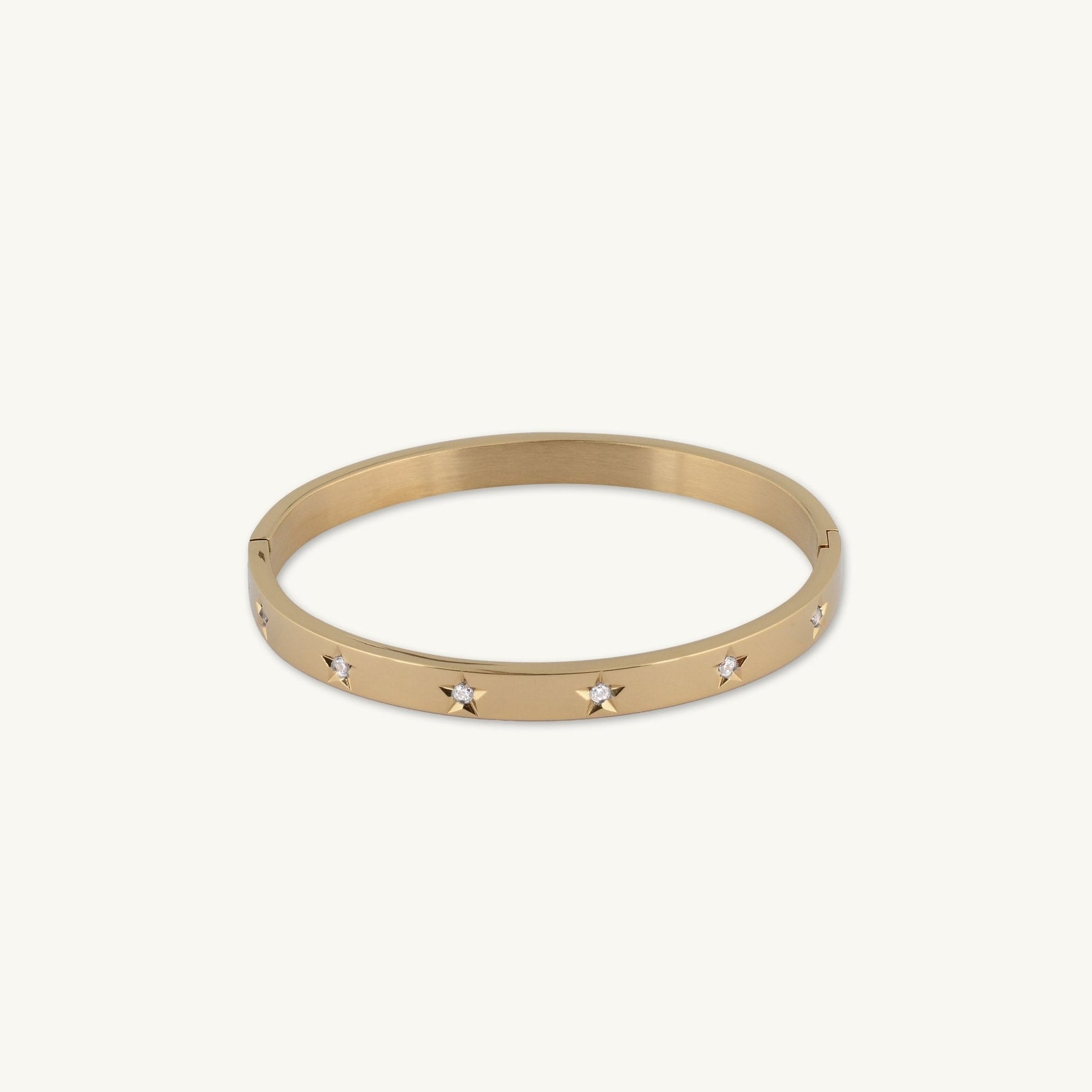 Star Sapphire Hinged Bangle Bracelet