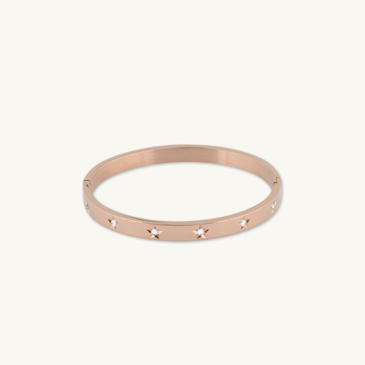 Star Sapphire Hinged Bangle Bracelet