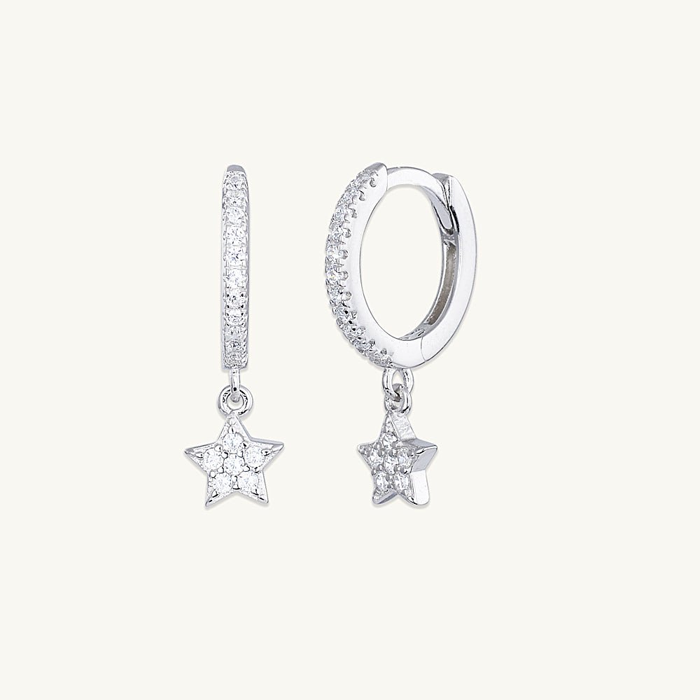Star Sapphire Hoop Earrings