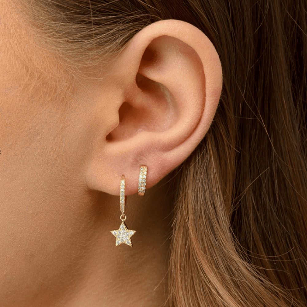 Star Sapphire Hoop Earrings