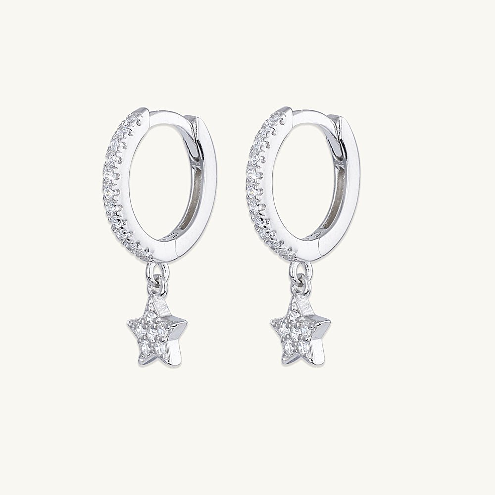 Star Sapphire Hoop Earrings