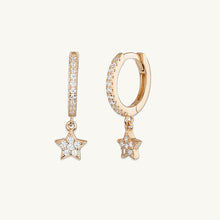 Star Sapphire Hoop Earrings