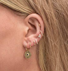 Star Sign Medallion Hoop Earrings
