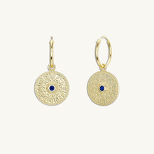Star Sign Medallion Hoop Earrings