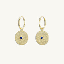 Star Sign Medallion Hoop Earrings