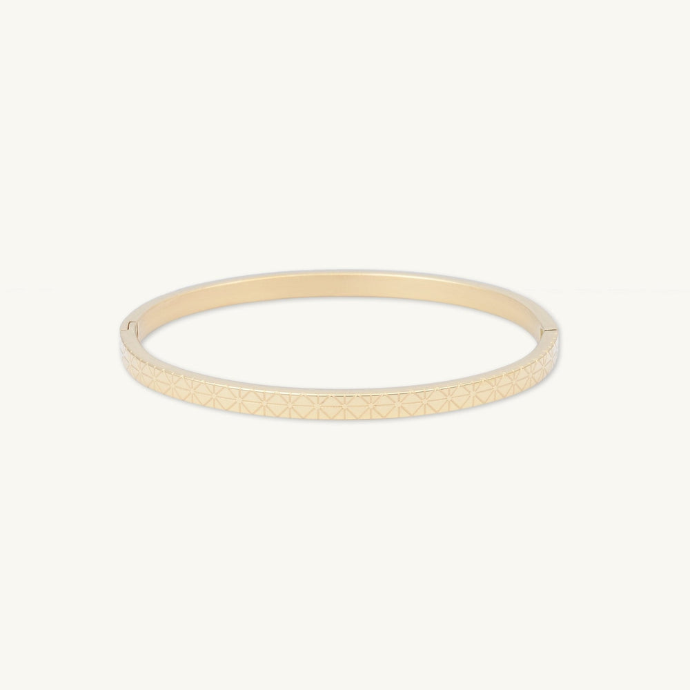 Starburst Geometric Hinged Bangle Bracelet