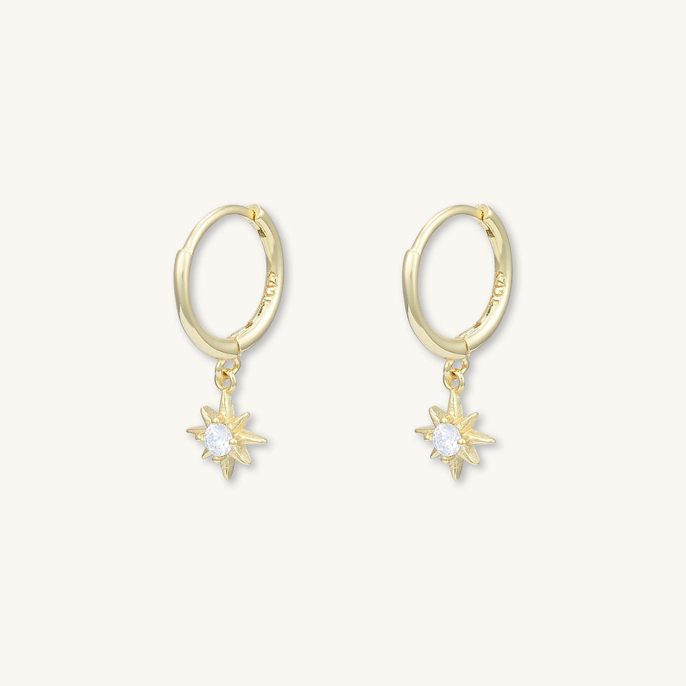 Starlight Dangling Huggie Hoop Earrings