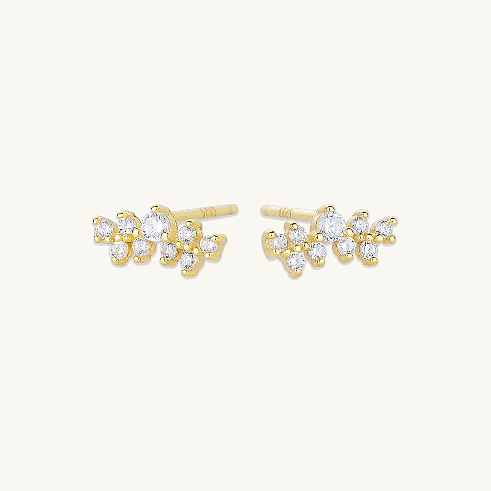 Starry Cluster Sapphire Stud Earrings
