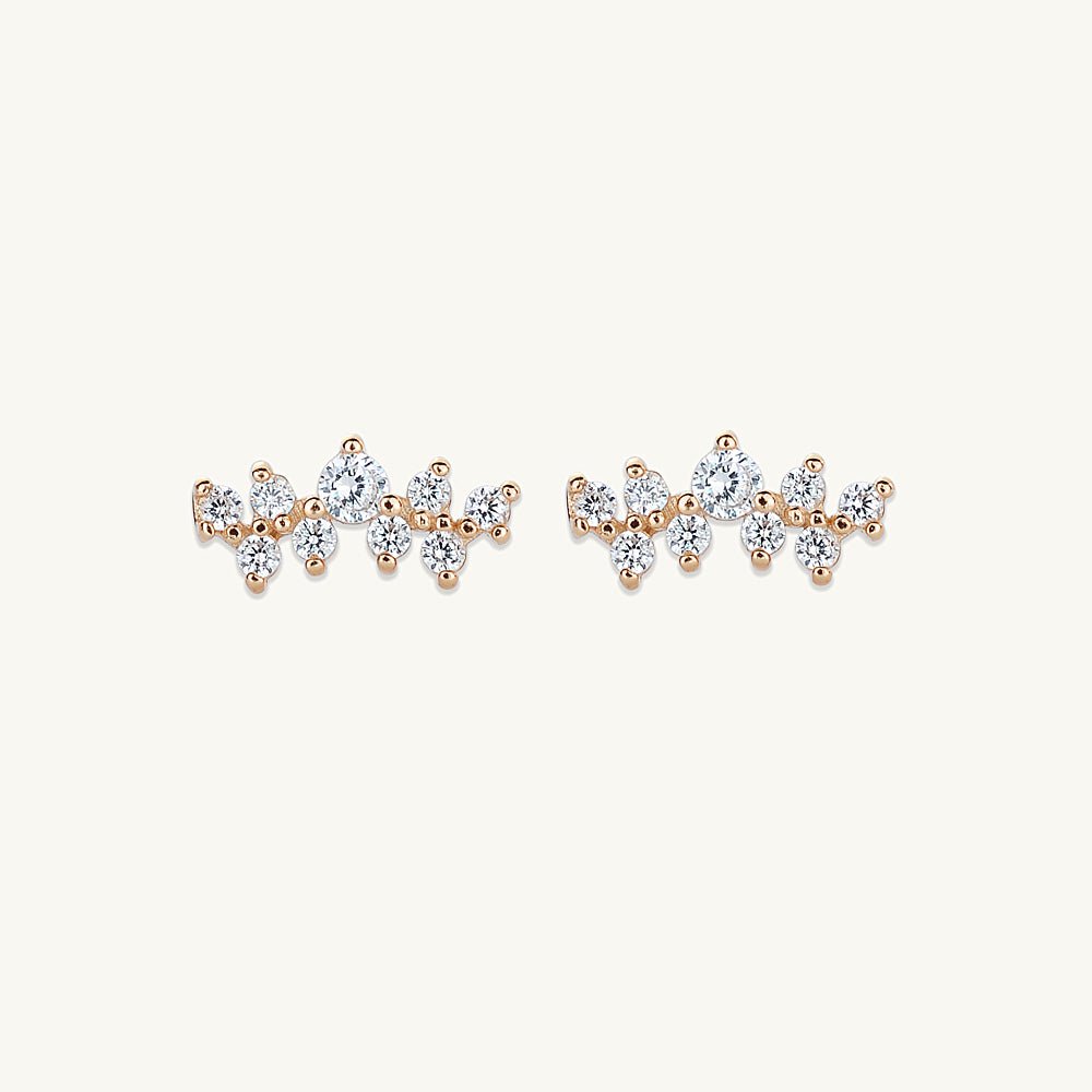 Starry Cluster Sapphire Stud Earrings