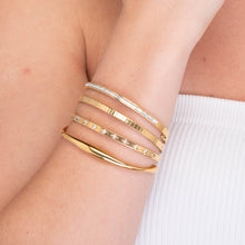 Starry Zirconia Hinged Bangle Bracelet