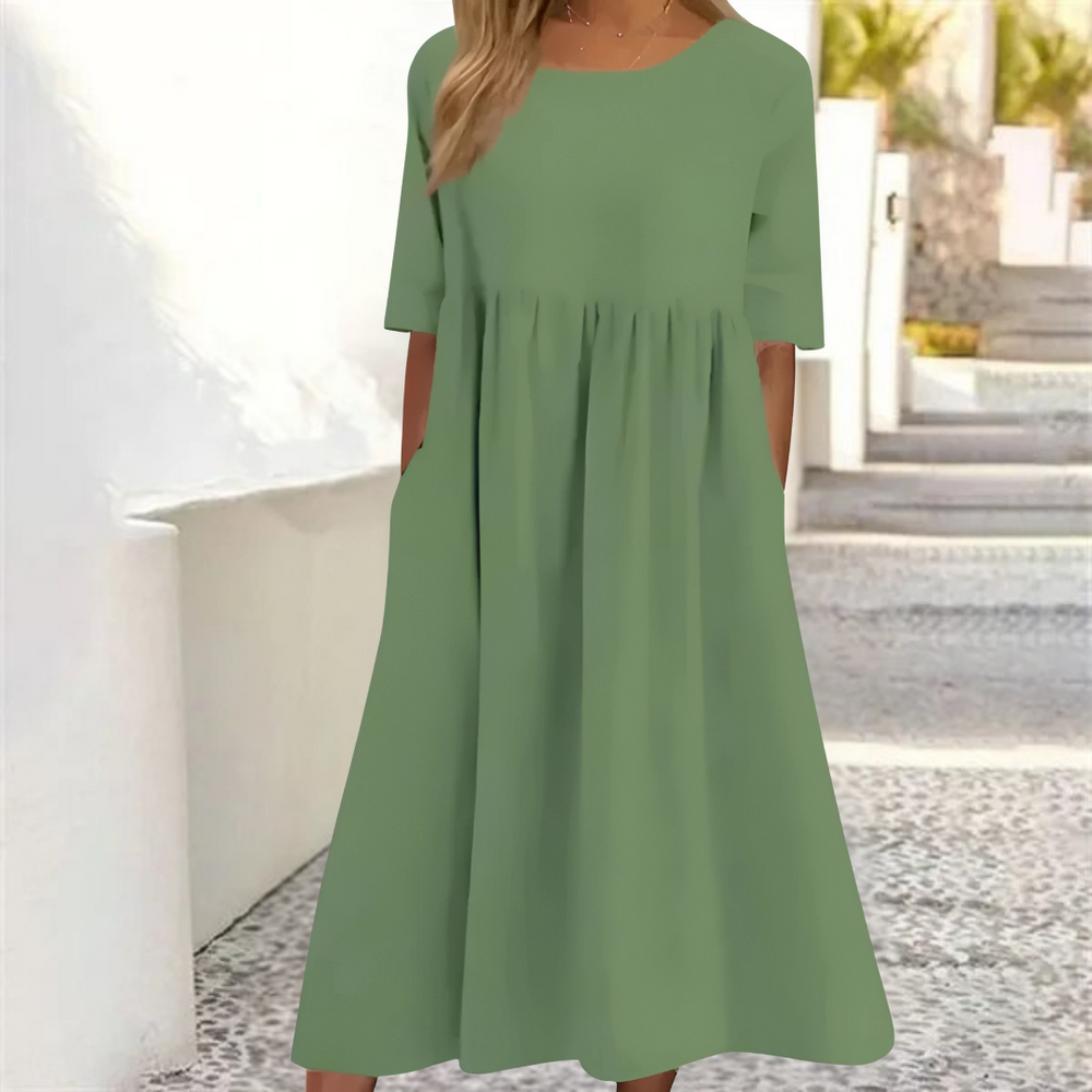Noelle Summer Dress Women – Lightweight Midi Dress with Loose Fit for a Casual Summer Look
