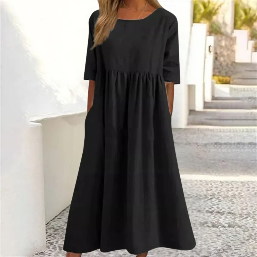 Noelle Summer Dress Women – Lightweight Midi Dress with Loose Fit for a Casual Summer Look