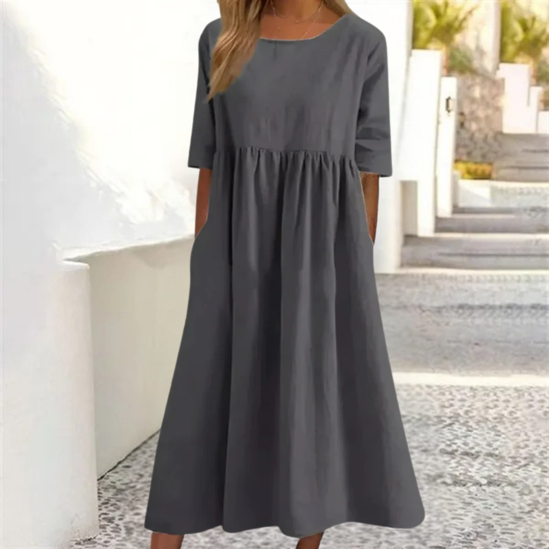 Noelle Summer Dress Women – Lightweight Midi Dress with Loose Fit for a Casual Summer Look