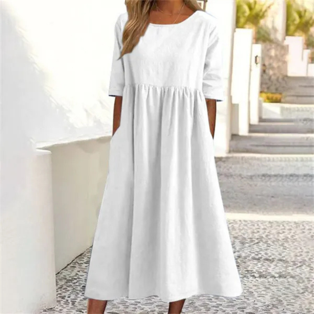 Noelle Summer Dress Women – Lightweight Midi Dress with Loose Fit for a Casual Summer Look