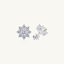 Sunflower Moissanite Stud Earrings 0.5 +0.5 Carat