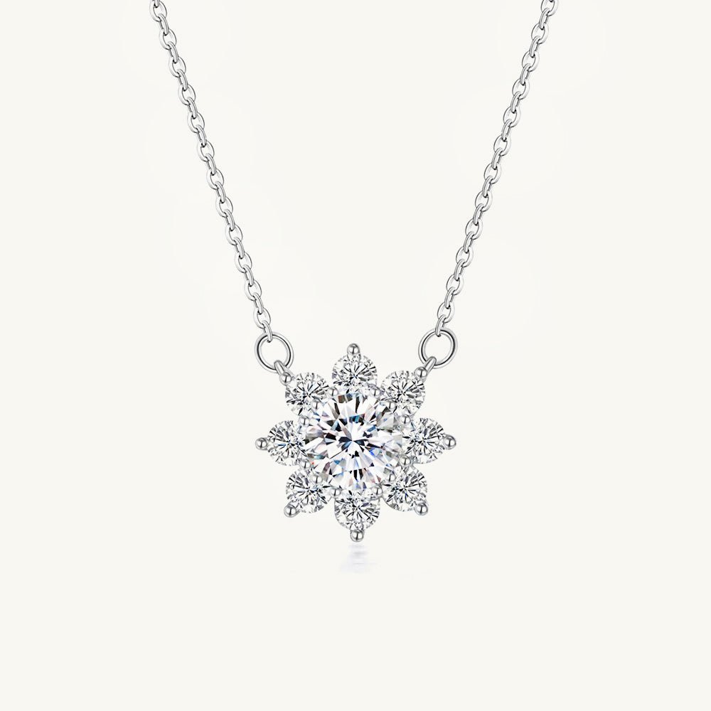 Sunflower Solitaire Moissanite Necklace 1 Carat