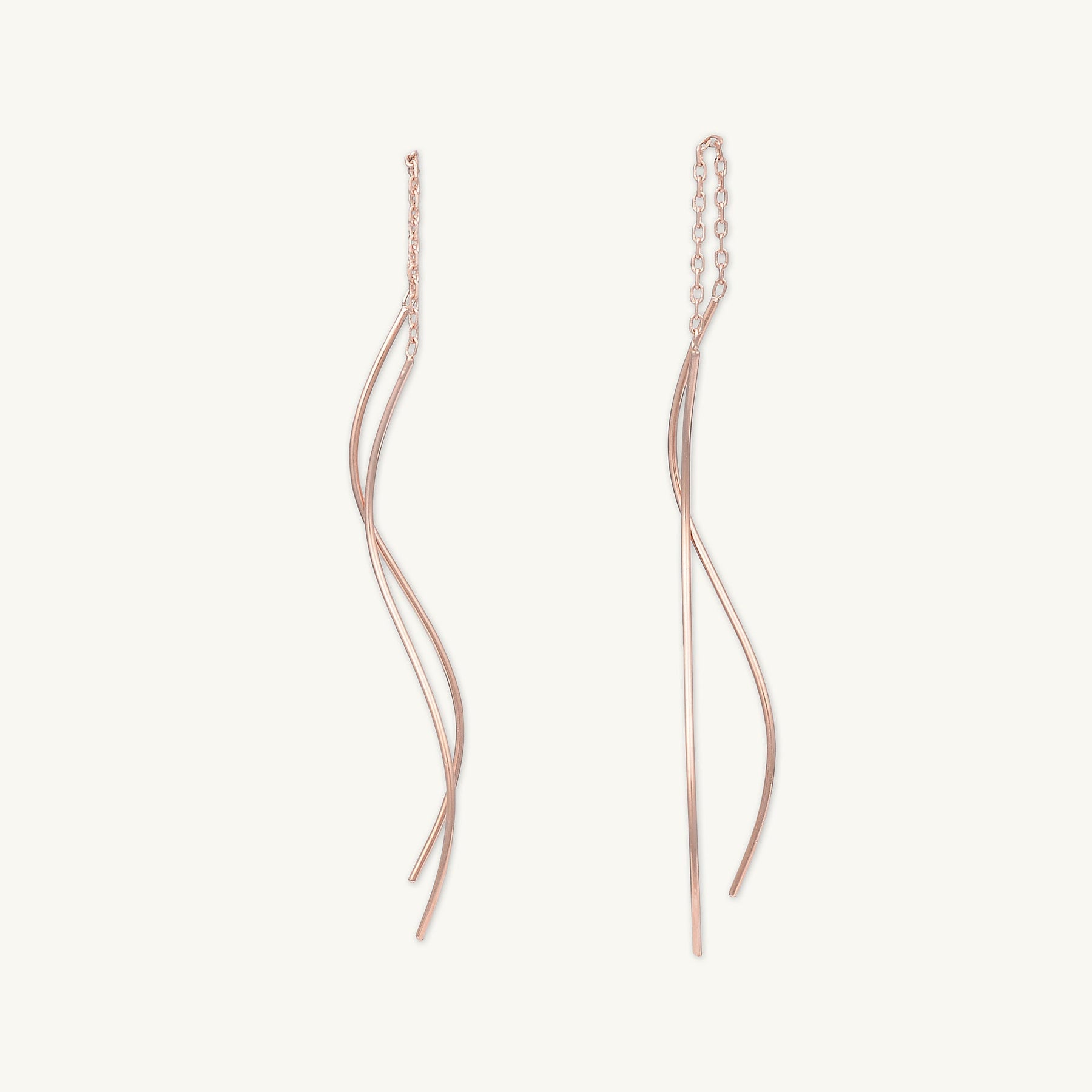 Swirl Threader Chain Earrings