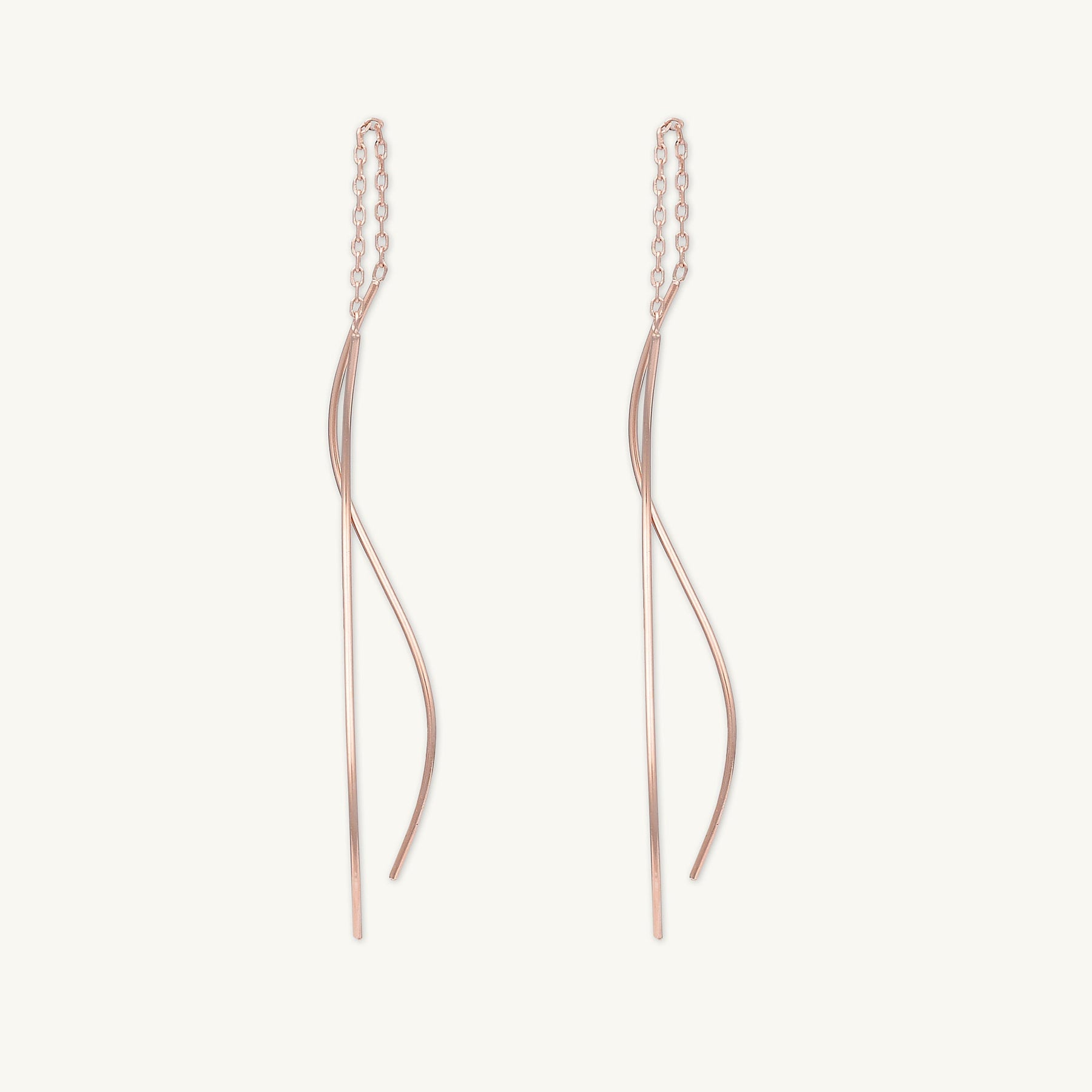 Swirl Threader Chain Earrings