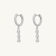 Teardrop Bar Zirconia Huggie Hoop Earrings