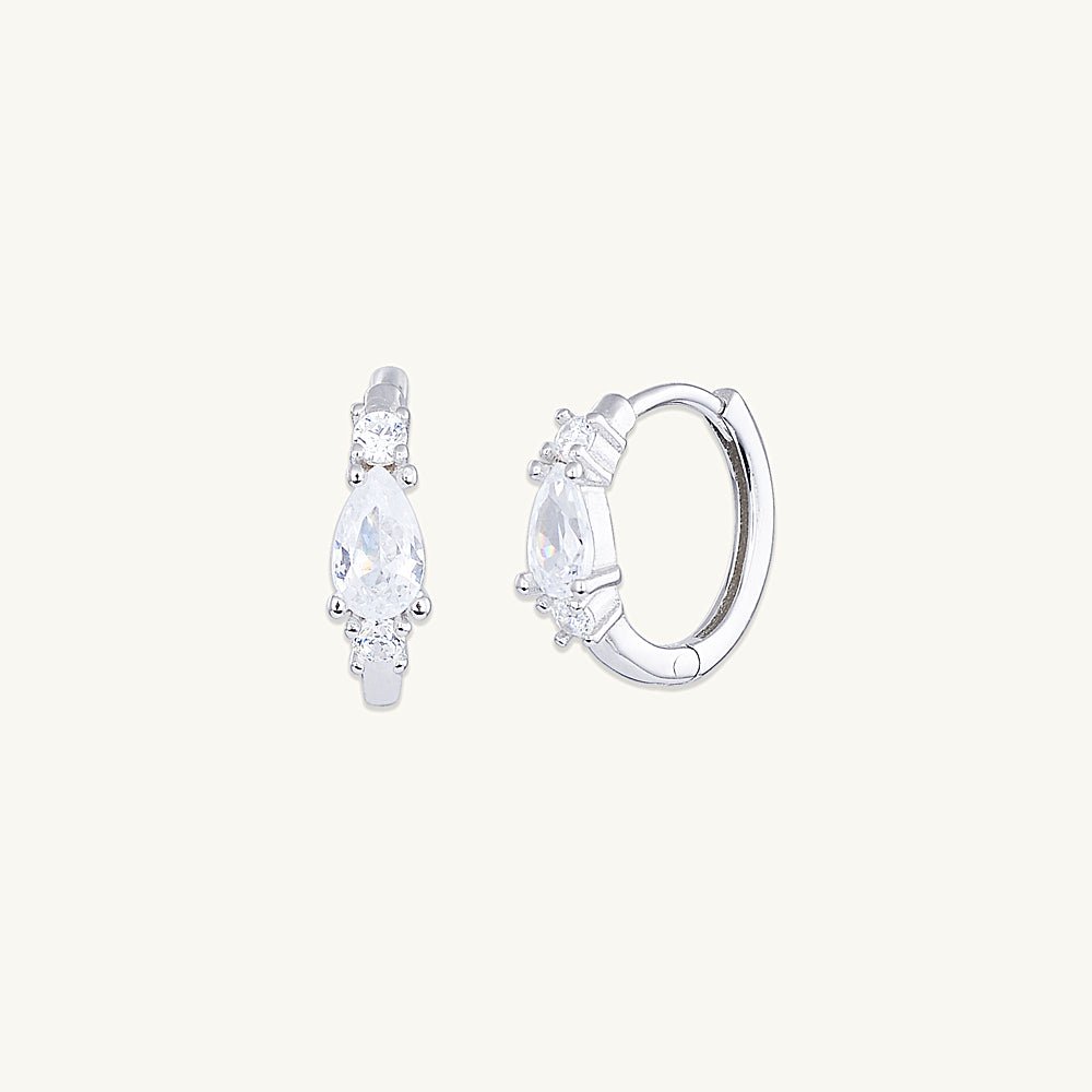 Teardrop Sapphire Huggie Earrings