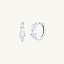 Teardrop Sapphire Huggie Earrings