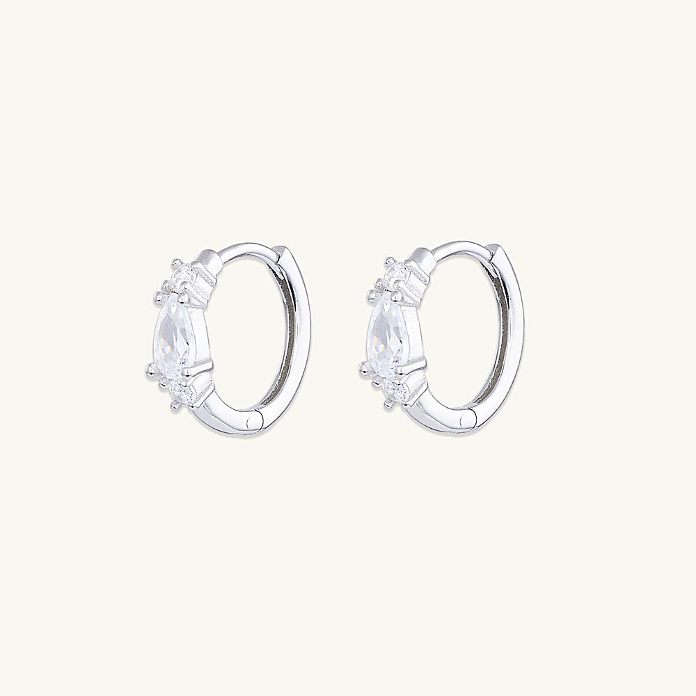 Teardrop Sapphire Huggie Earrings