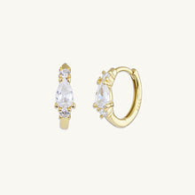 Teardrop Sapphire Huggie Earrings