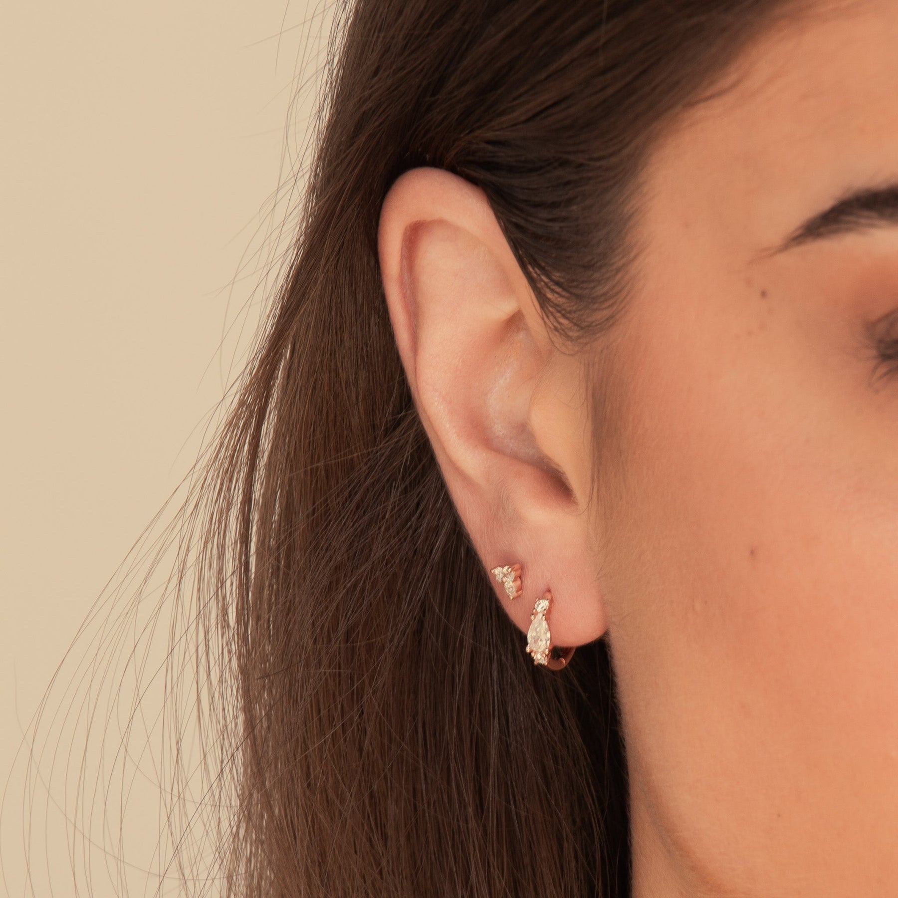 Teardrop Sapphire Huggie Earrings