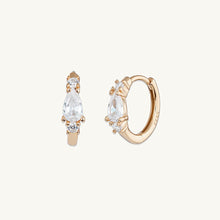Teardrop Sapphire Huggie Earrings