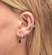 Teardrop Sapphire Huggie Earrings