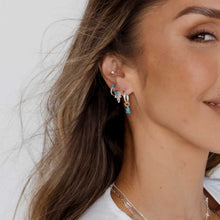 Teardrop Turquoise Huggie Earrings