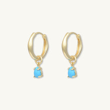 Teardrop Turquoise Huggie Earrings