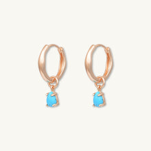 Teardrop Turquoise Huggie Earrings