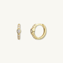 Teardrop Zirconia Huggie Earrings