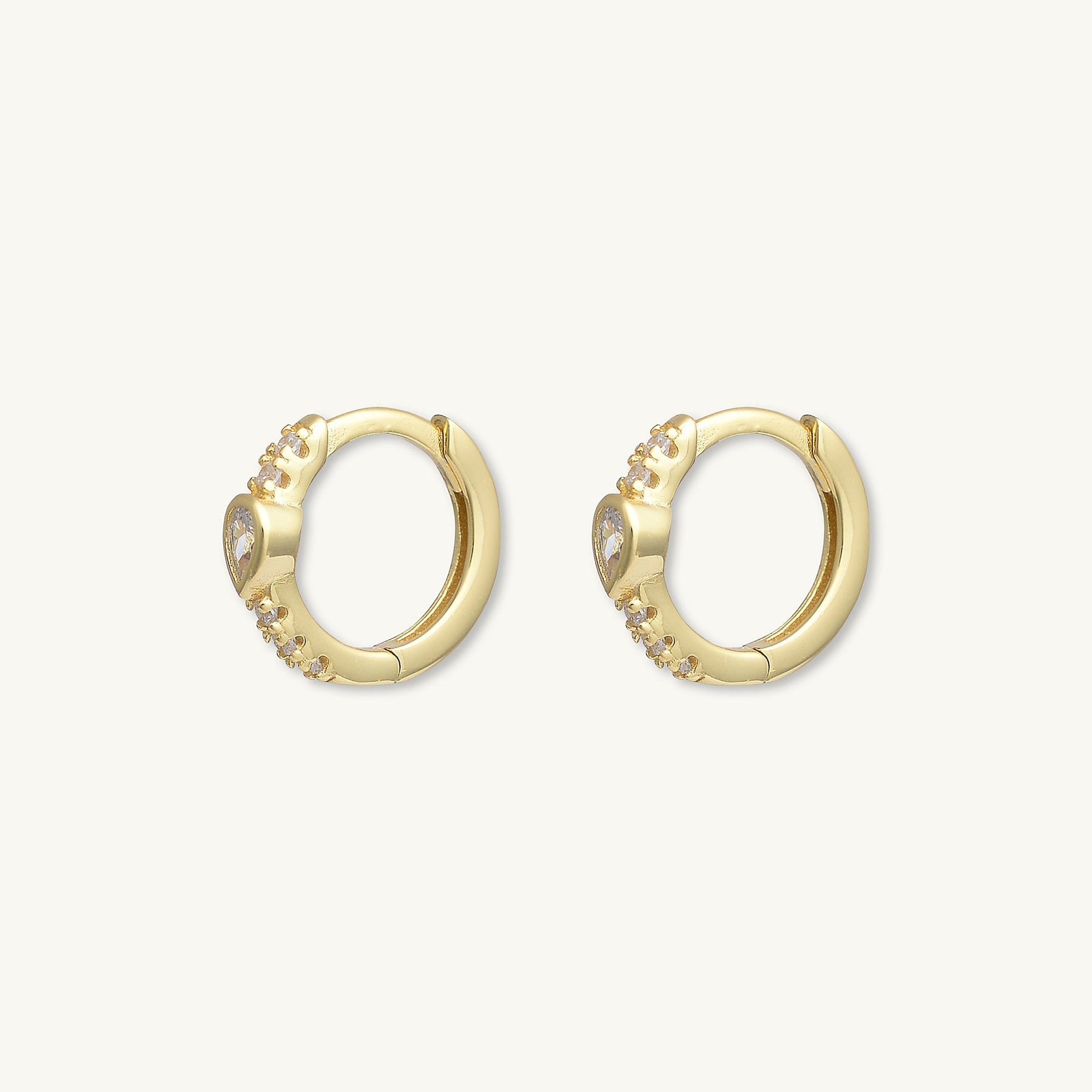 Teardrop Zirconia Huggie Earrings