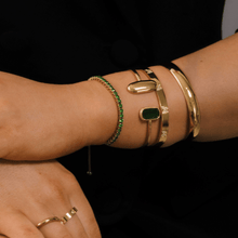Tennis Emerald Drawstring Adjustable Bracelet