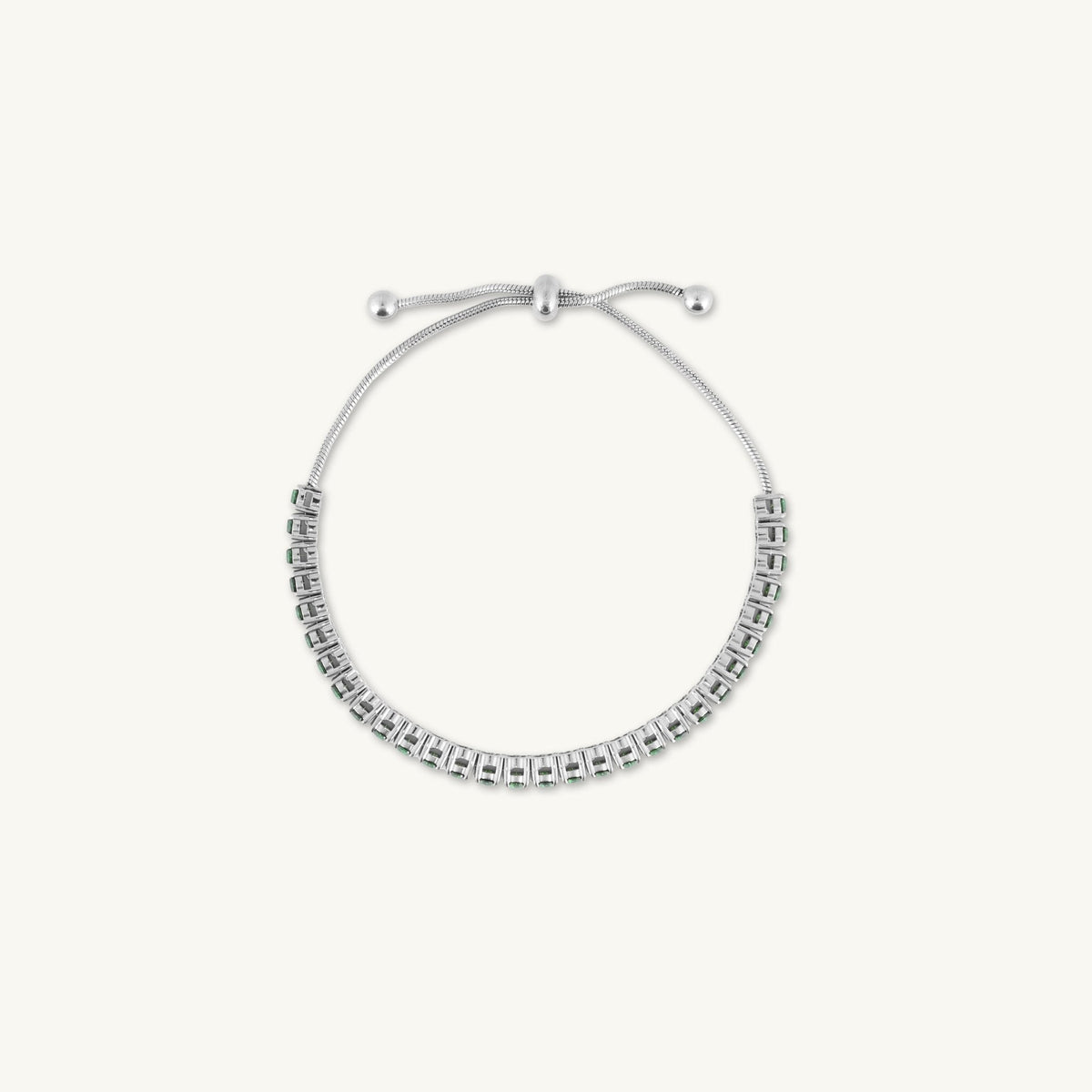 Tennis Emerald Drawstring Adjustable Bracelet
