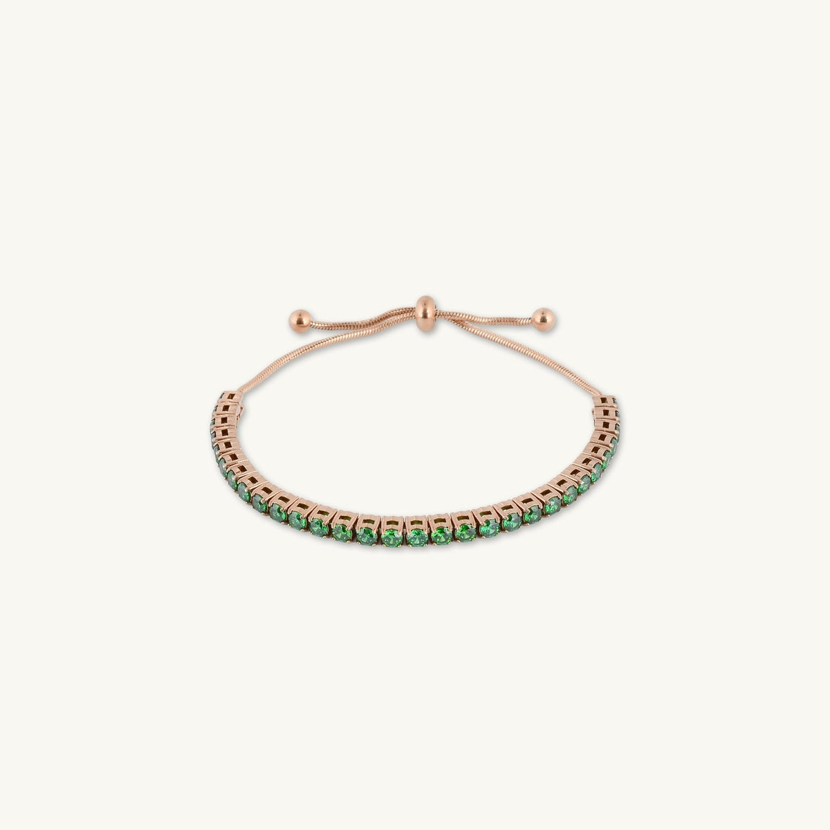 Tennis Emerald Drawstring Adjustable Bracelet