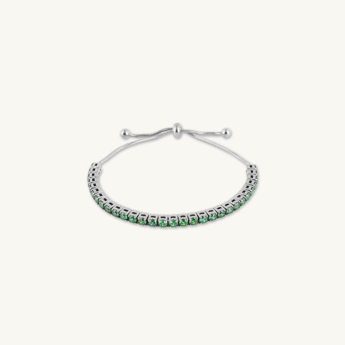 Tennis Emerald Drawstring Adjustable Bracelet