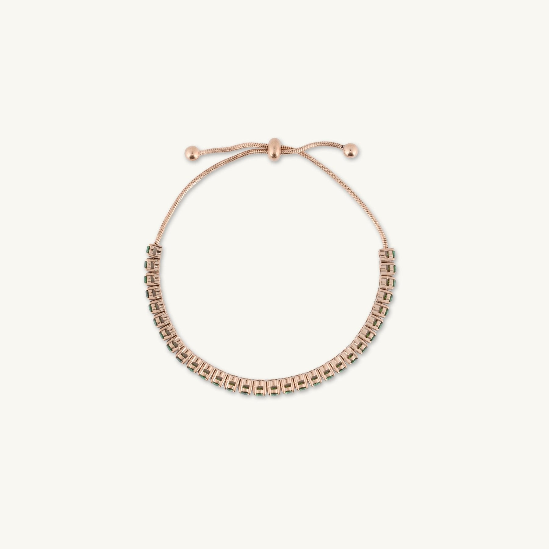 Tennis Emerald Drawstring Adjustable Bracelet