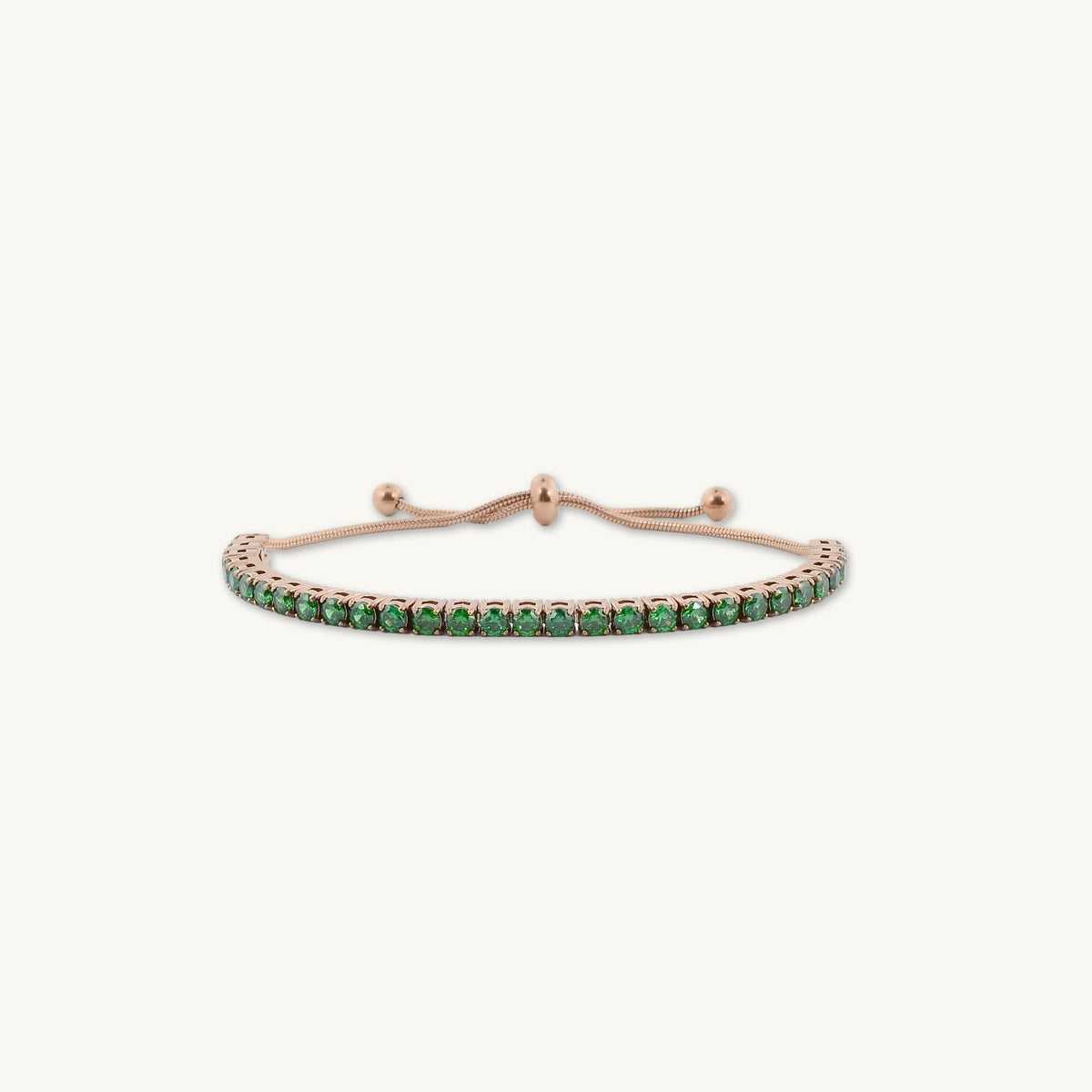 Tennis Emerald Drawstring Adjustable Bracelet